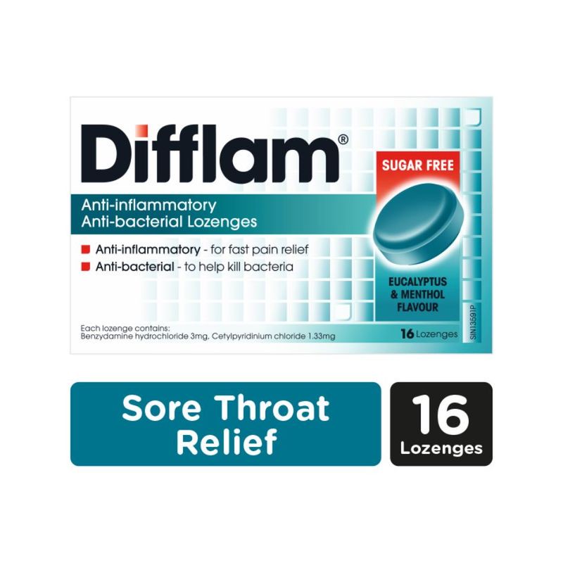 [BUNDLE OF 2] DIFFLAM ANTIBACTERIAL LOZ EUCALYPTUS & MENTHOL 16'S