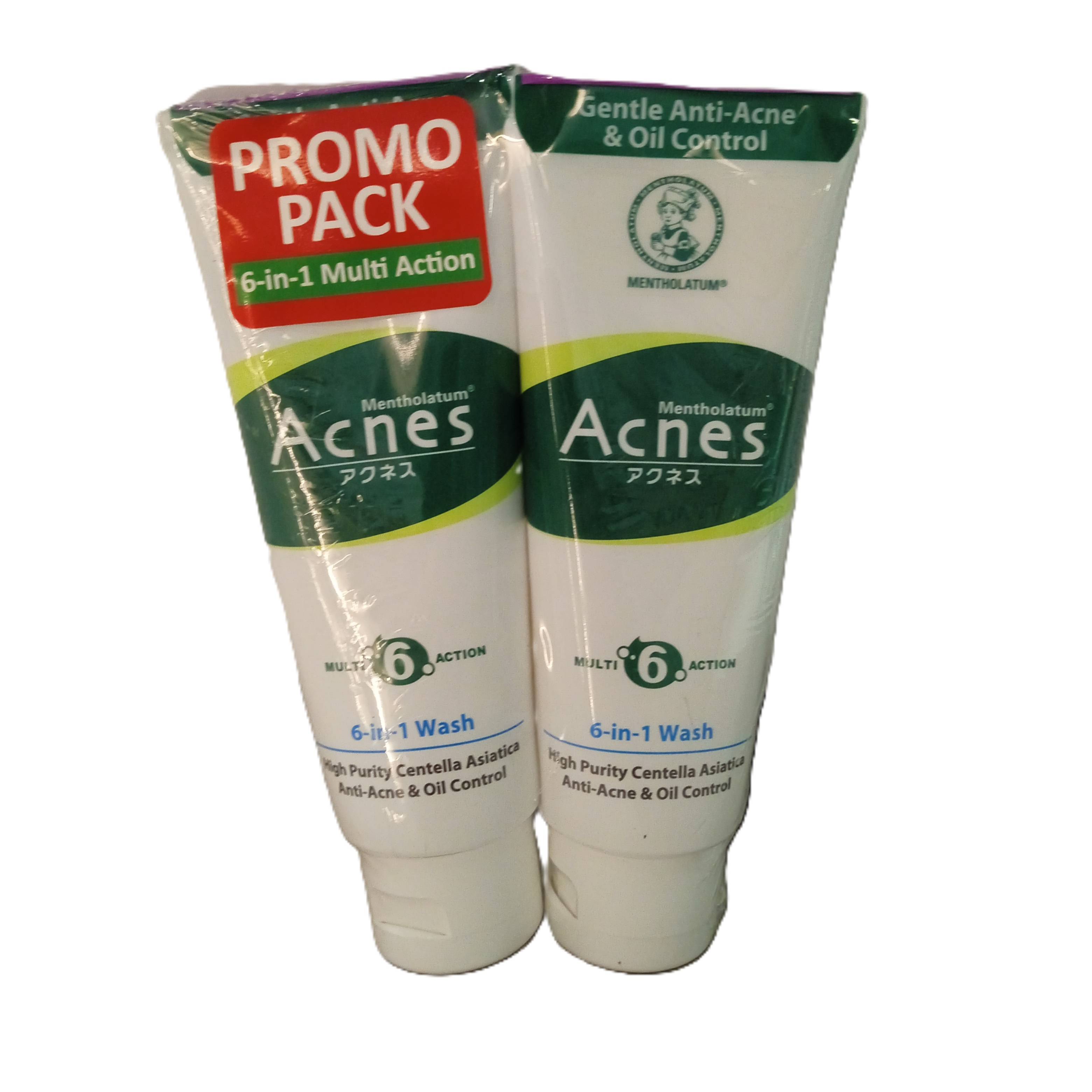 Mentholatum Acnes Anti-Bacterial 6 in 1 Face Wash (Promo Pack)