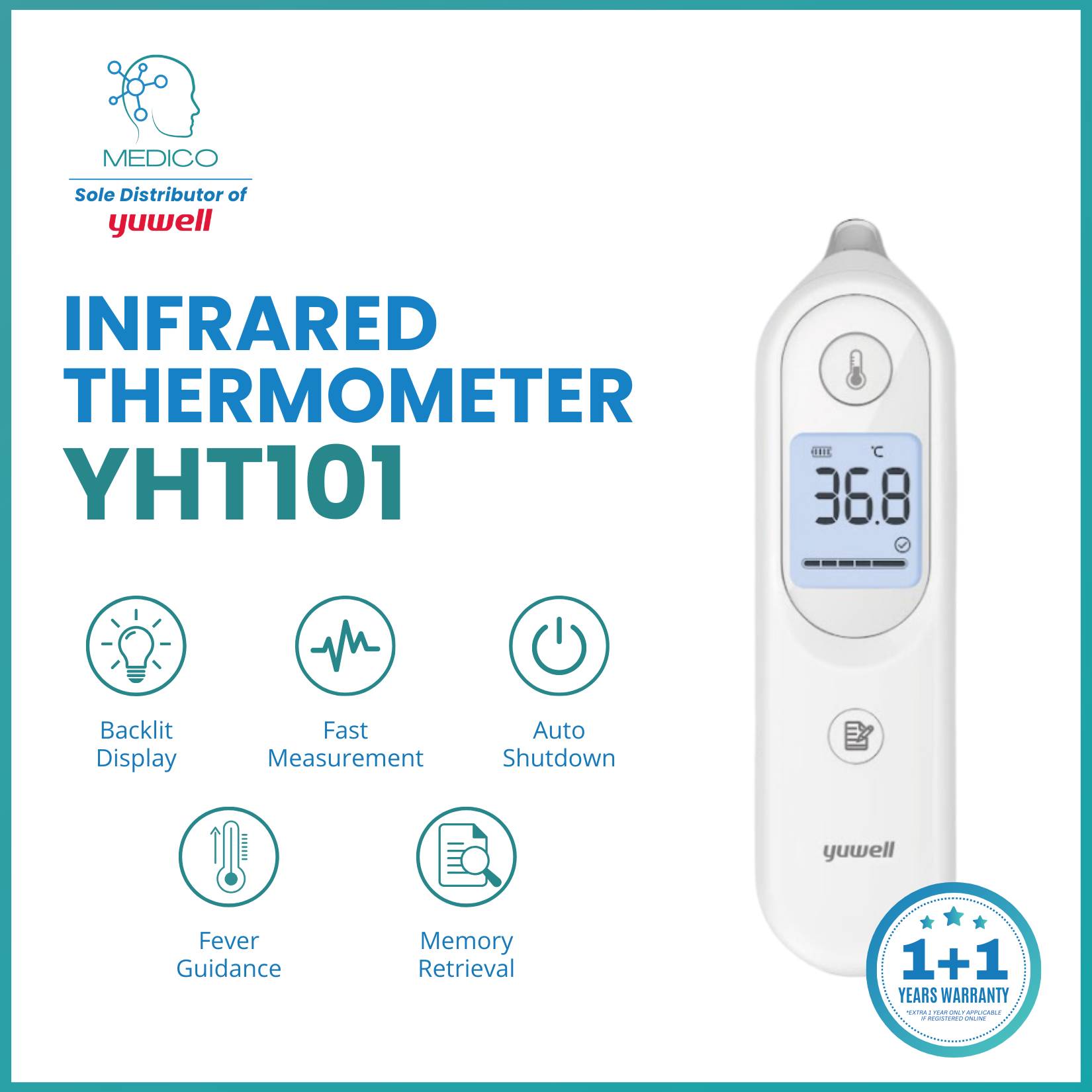 Yuwell YHT101 Infrared Ear Thermometer